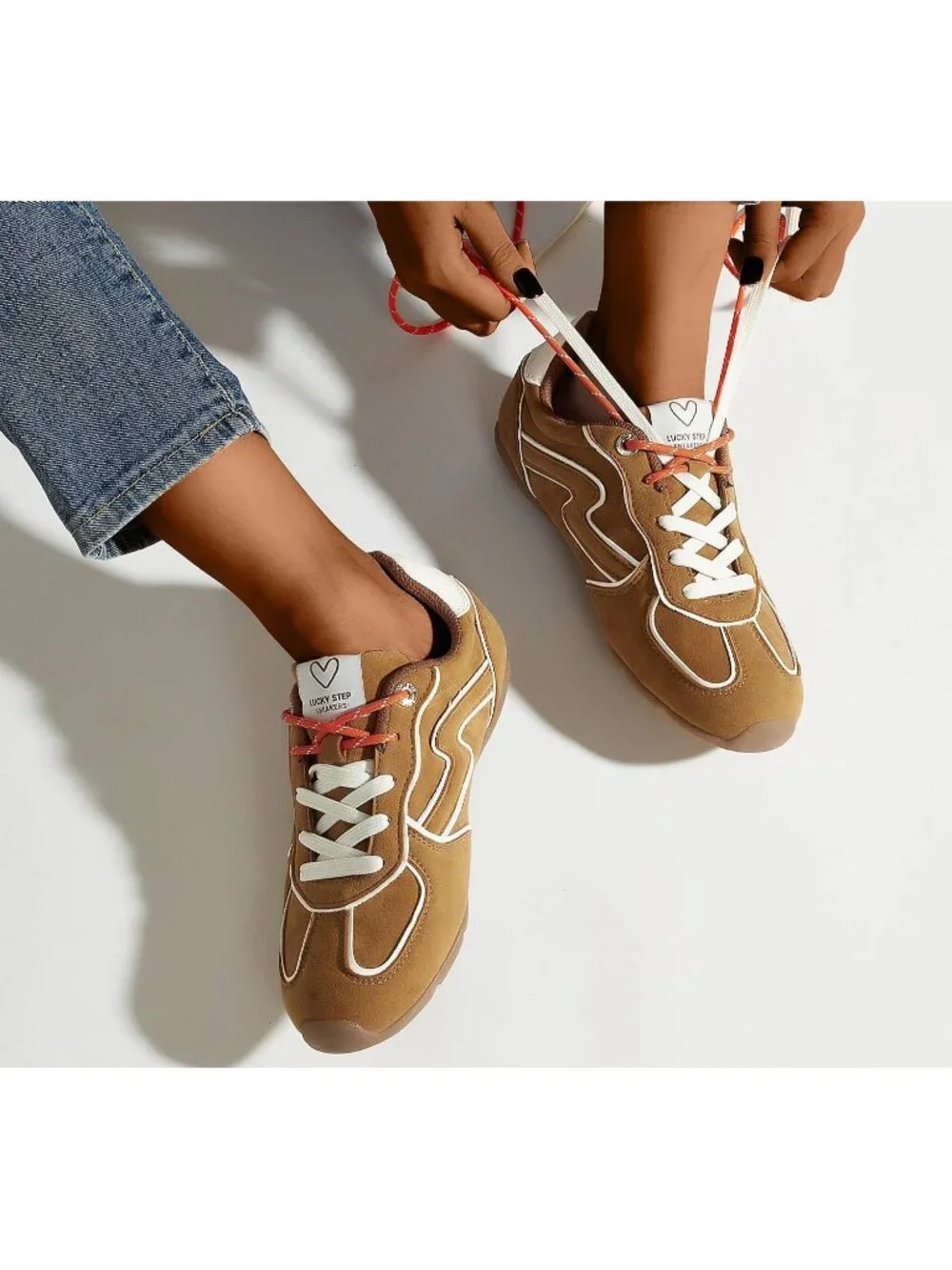 Women's Brown Retro Fashion Gym Workout Classic Thin Sole Casual Sneaker Shoes